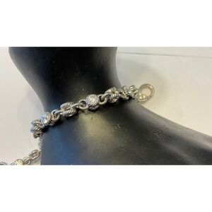Judith Ripka Sterling Silver 925 CZ Rope Link Bracelet Size Average